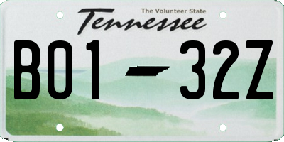 TN license plate B0132Z