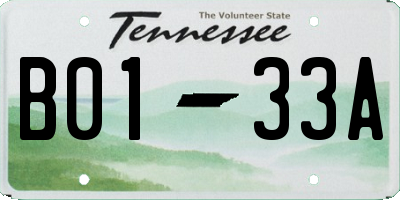 TN license plate B0133A