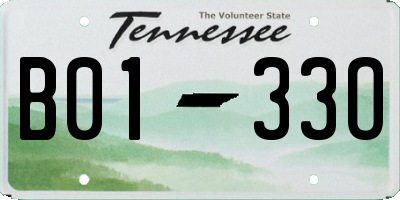 TN license plate B0133O