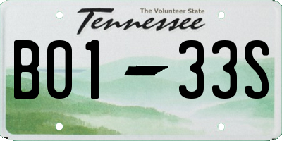TN license plate B0133S