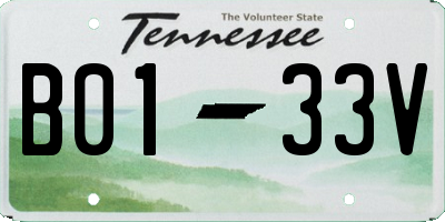 TN license plate B0133V