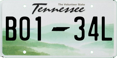 TN license plate B0134L