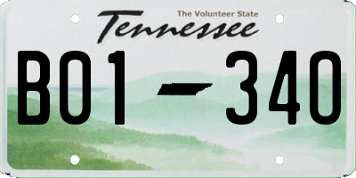 TN license plate B0134O
