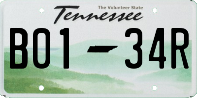 TN license plate B0134R