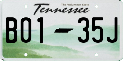 TN license plate B0135J