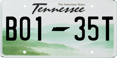 TN license plate B0135T