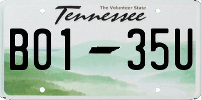 TN license plate B0135U