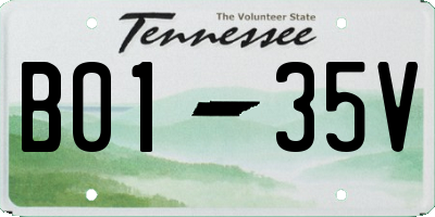 TN license plate B0135V