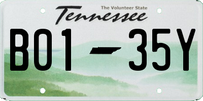 TN license plate B0135Y