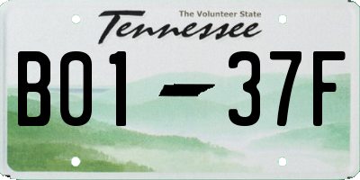 TN license plate B0137F
