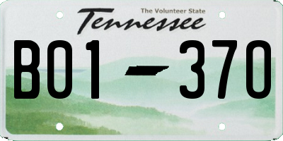 TN license plate B0137O