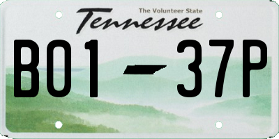 TN license plate B0137P