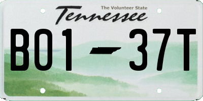 TN license plate B0137T