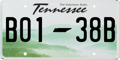 TN license plate B0138B