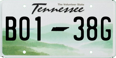 TN license plate B0138G