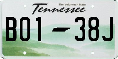 TN license plate B0138J