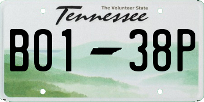 TN license plate B0138P