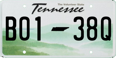 TN license plate B0138Q