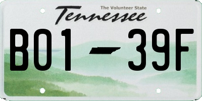 TN license plate B0139F