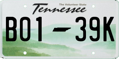 TN license plate B0139K