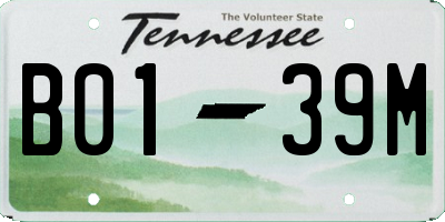 TN license plate B0139M