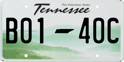 TN license plate B0140C
