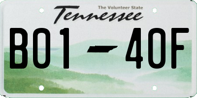 TN license plate B0140F