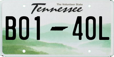 TN license plate B0140L