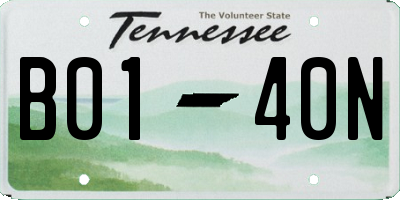 TN license plate B0140N