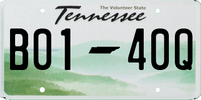 TN license plate B0140Q