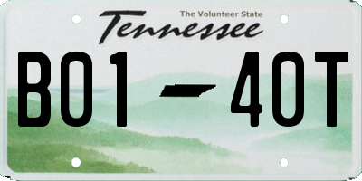 TN license plate B0140T
