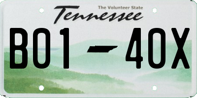 TN license plate B0140X