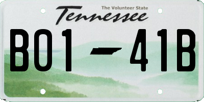 TN license plate B0141B