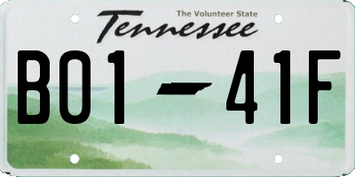 TN license plate B0141F