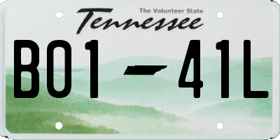 TN license plate B0141L