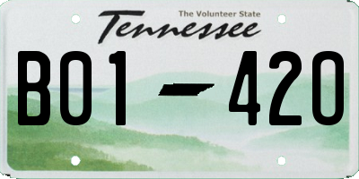 TN license plate B0142O
