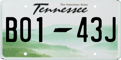 TN license plate B0143J