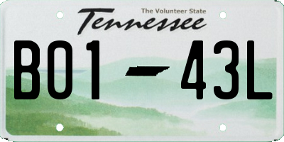 TN license plate B0143L