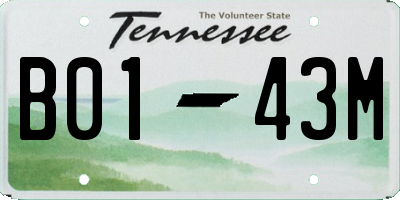 TN license plate B0143M