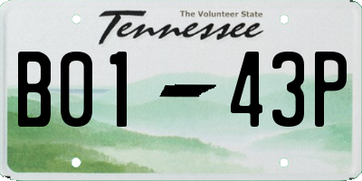 TN license plate B0143P