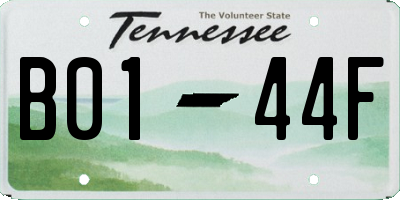 TN license plate B0144F