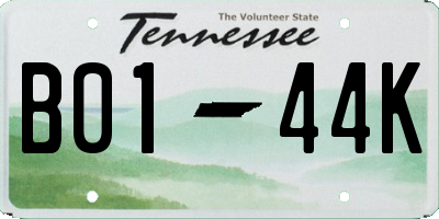 TN license plate B0144K