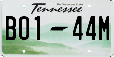 TN license plate B0144M