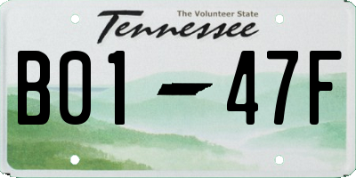 TN license plate B0147F