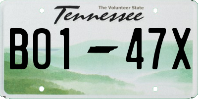 TN license plate B0147X