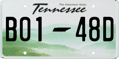 TN license plate B0148D