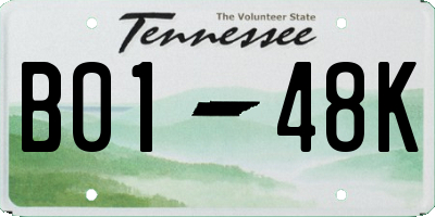 TN license plate B0148K