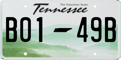 TN license plate B0149B