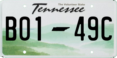 TN license plate B0149C