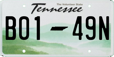 TN license plate B0149N